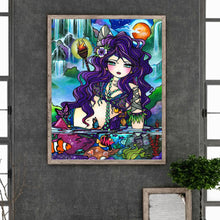 Load image into Gallery viewer, Diamond Painting - Full Round - Purple hair girl (40*50CM)
