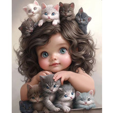Load image into Gallery viewer, Diamond Painting - Full Round - sweet cool girl (40*50CM)
