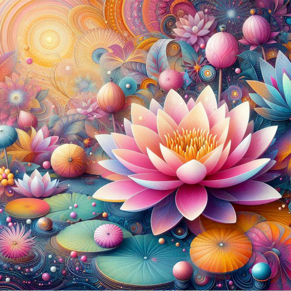 Diamond Painting - Full Round - Beautiful colorful flowers (30*30CM)
