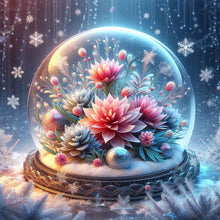 Load image into Gallery viewer, Diamond Painting - Full Round - Beautiful flowers in crystal ball (30*30CM)
