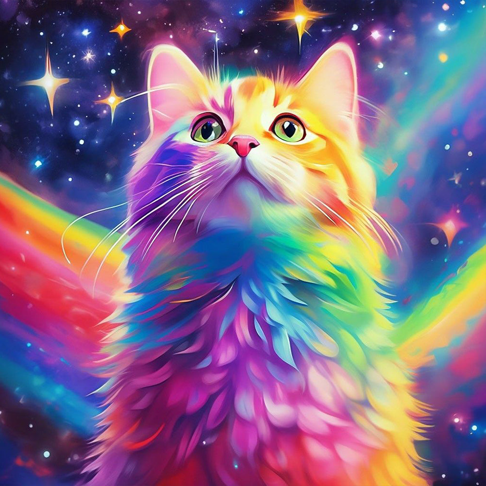Diamond Painting - Full Round - rainbow cat (30*30CM)
