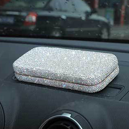 Diamond Eye Glasses Case Bling Rhinestones Eyeglass Storage Cases Box (White)