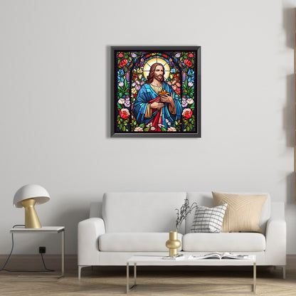 Diamond Painting - Full Square - glass art jesus (45*45CM)