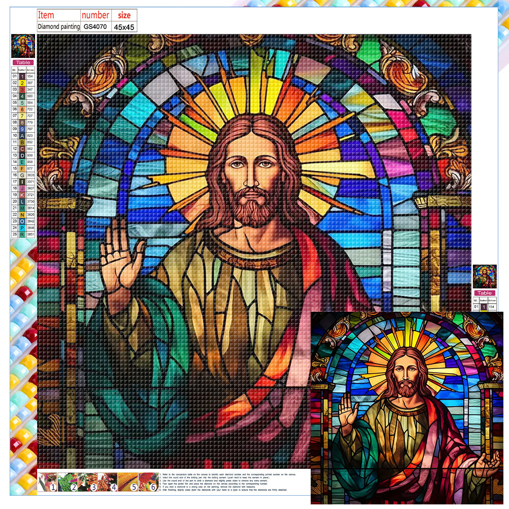 Diamond Painting - Full Square - glass art jesus (45*45CM)