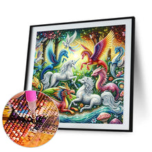 Load image into Gallery viewer, Diamond Painting - Full Round - Fantasy creatures by the stream (30*30CM)
