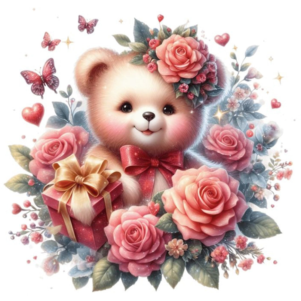 Diamond Painting - Full Round - flower bear (30*30CM)