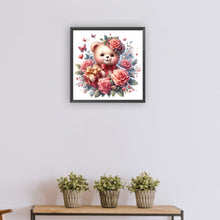 Load image into Gallery viewer, Diamond Painting - Full Round - flower bear (30*30CM)
