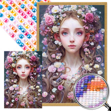 Load image into Gallery viewer, AB Diamond Painting - Full Round - flower crown girl (40*60CM)
