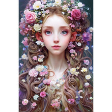 Load image into Gallery viewer, AB Diamond Painting - Full Round - flower crown girl (40*60CM)
