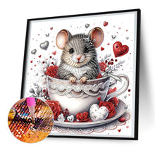 Load image into Gallery viewer, Diamond Painting - Partial Special Shaped - Mice in loving coffee cups (30*30CM)
