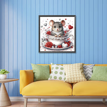 Load image into Gallery viewer, Diamond Painting - Partial Special Shaped - Mice in loving coffee cups (30*30CM)
