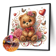 Load image into Gallery viewer, Diamond Painting - Partial Special Shaped - Rose and Elf Bear (30*30CM)
