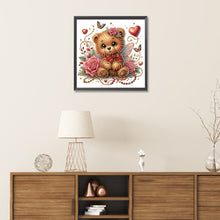 Load image into Gallery viewer, Diamond Painting - Partial Special Shaped - Rose and Elf Bear (30*30CM)
