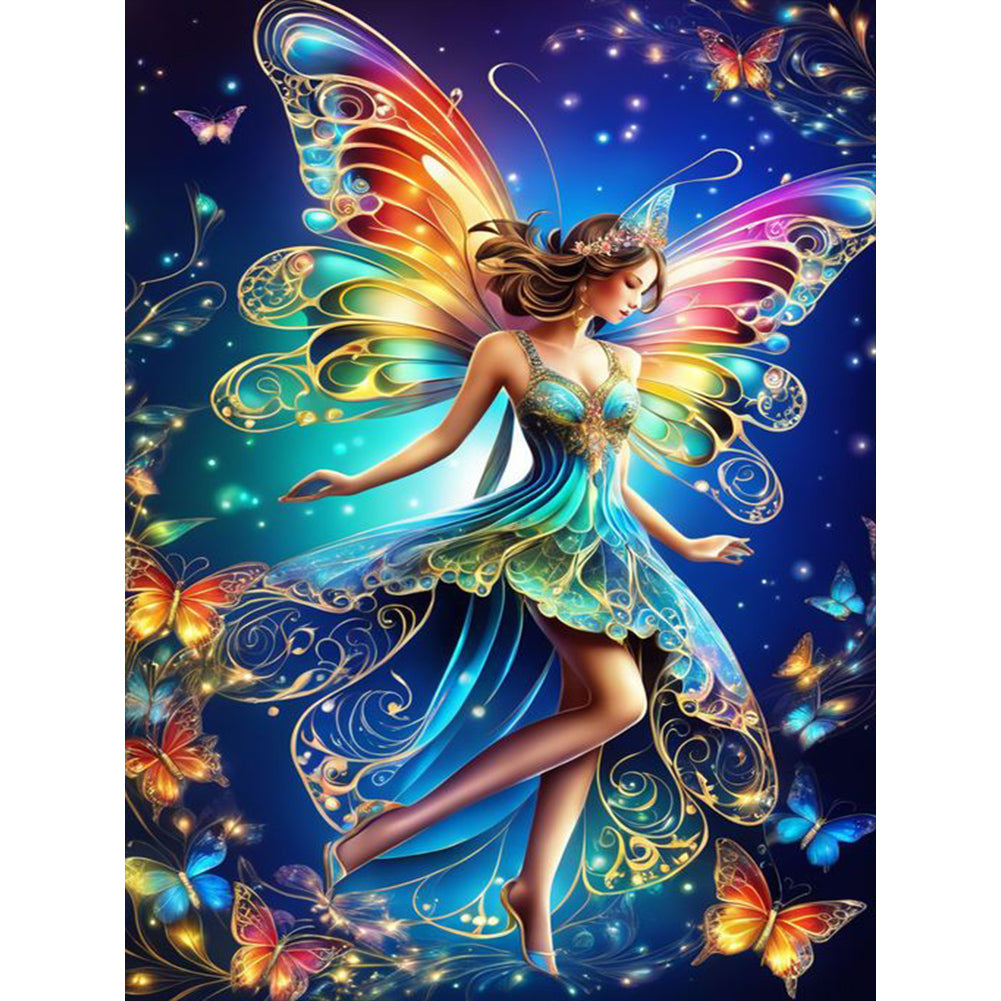 Diamond Painting - Full Round - butterfly fairy (30*40CM)