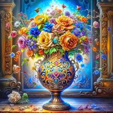 Load image into Gallery viewer, Diamond Painting - Full Round - flowers and vase (40*40CM)
