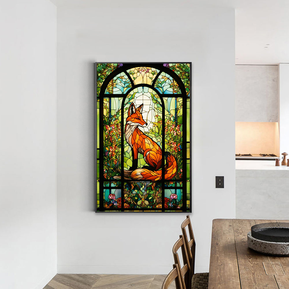 Diamond Painting - Full Round - glass art fox (40*60CM)