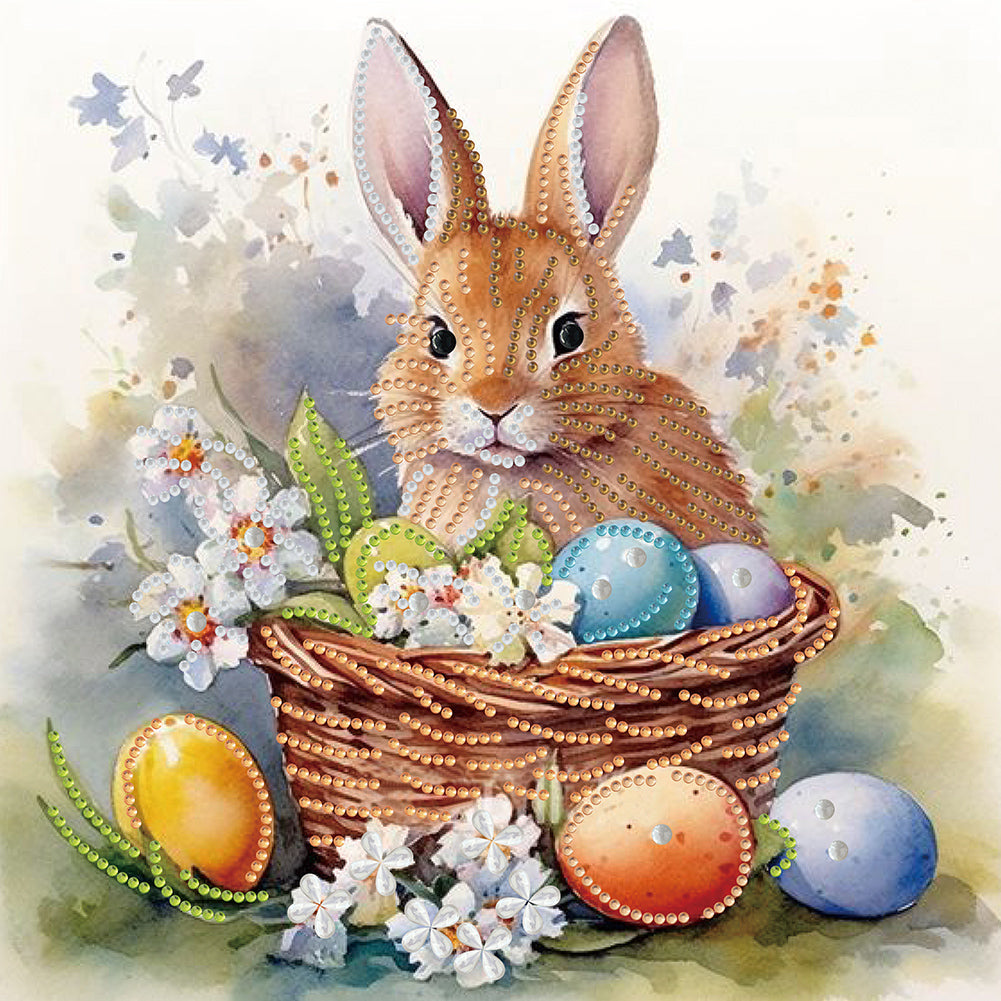 Diamond Painting - Partial Special Shaped - easter egg bunny (30*30CM)