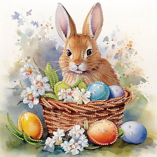 Diamond Painting - Partial Special Shaped - easter egg bunny (30*30CM)
