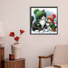 Load image into Gallery viewer, Diamond Painting - Full Round - snow cat (30*30CM)
