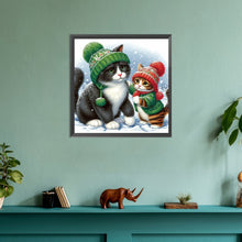 Load image into Gallery viewer, Diamond Painting - Full Round - snow cat (30*30CM)
