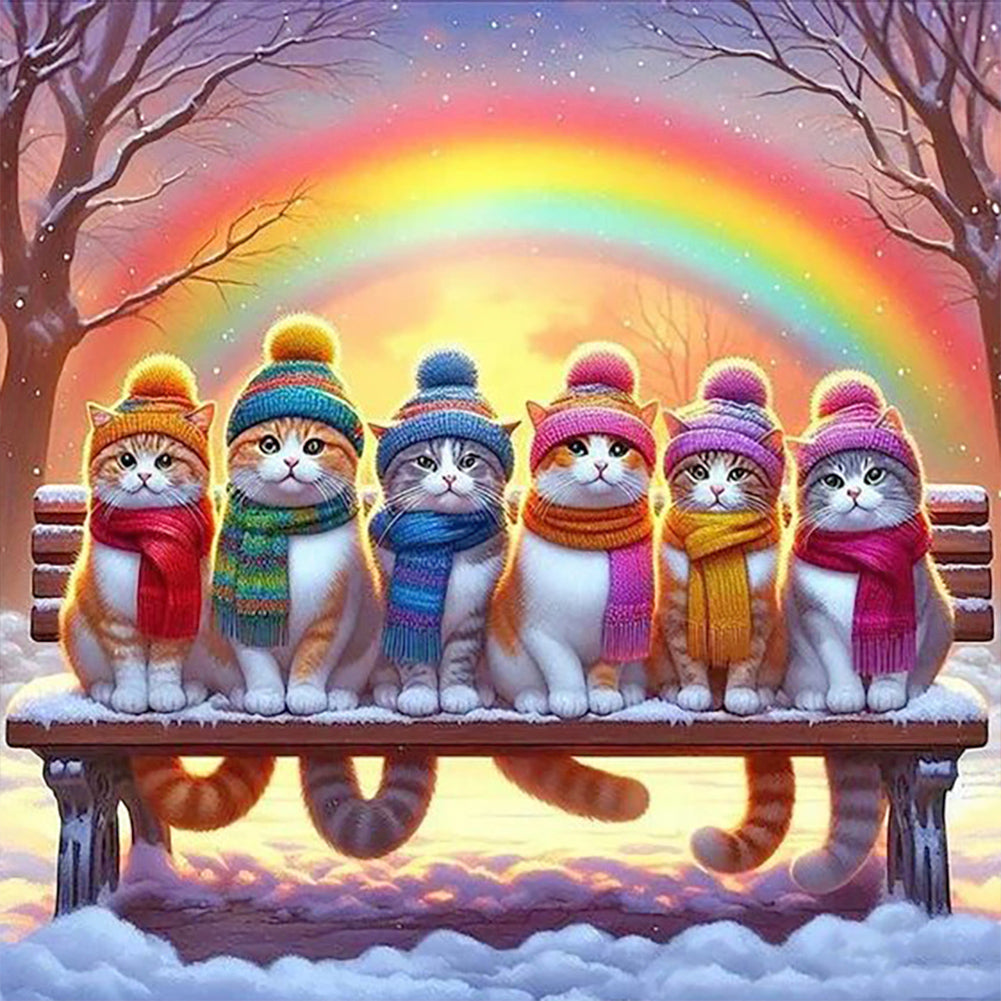 Diamond Painting - Full Round - rainbow cat (30*30CM)