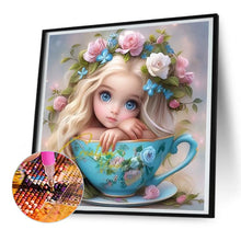 Load image into Gallery viewer, Diamond Painting - Full Round - teacup girl (30*30CM)
