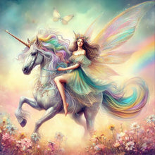 Load image into Gallery viewer, Diamond Painting - Full Round - Unicorn and girl (30*30CM)
