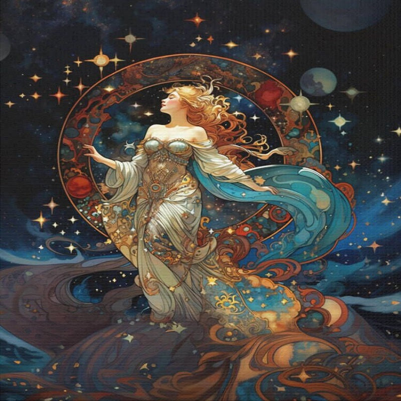 AB Diamond Painting - Full Round - Starry Sky Goddess (40*50CM)