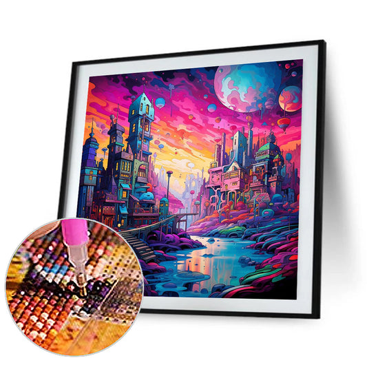 Diamond Painting - Full Round - Fantasy World¡¤Planet City (30*30CM)