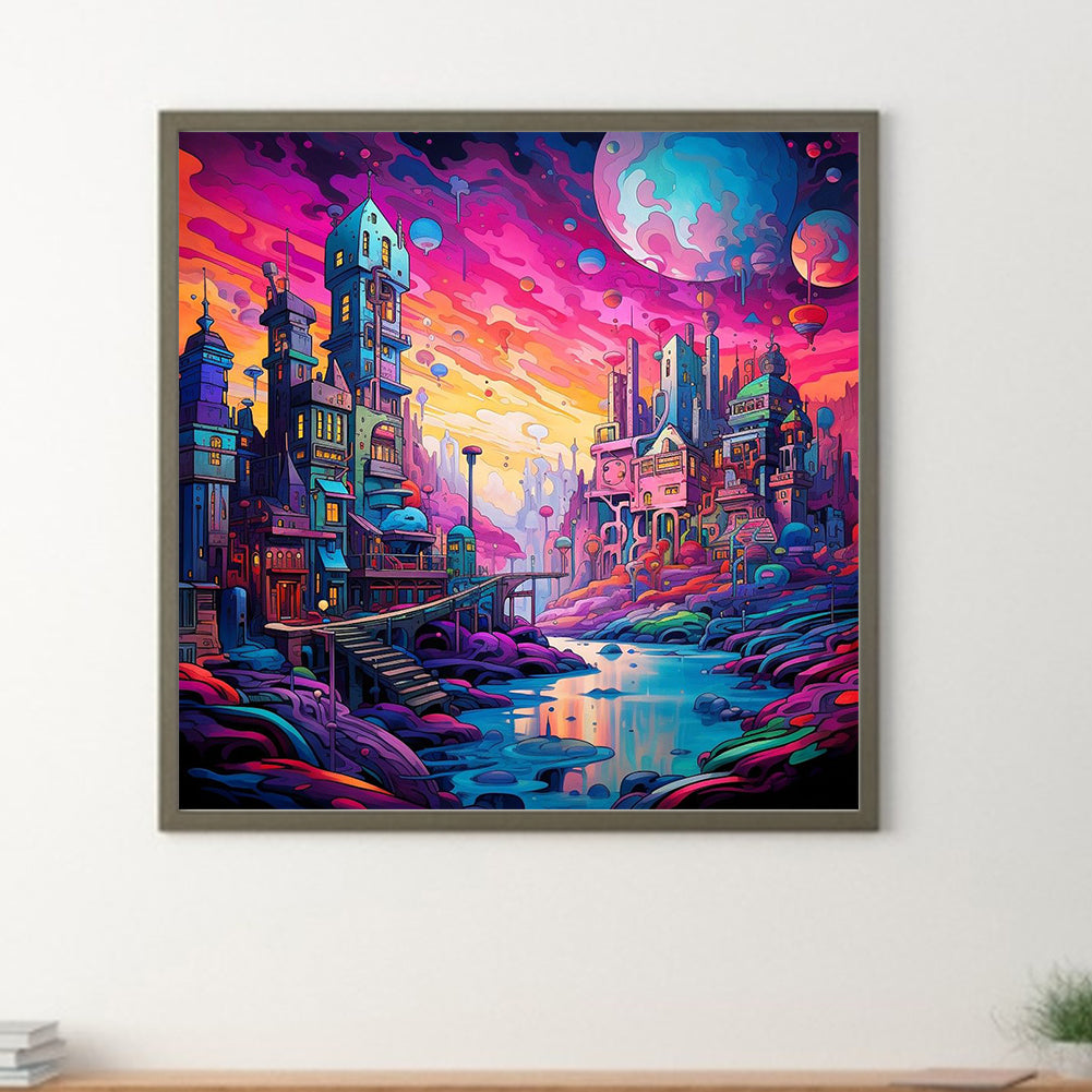 Diamond Painting - Full Round - Fantasy World¡¤Planet City (30*30CM)