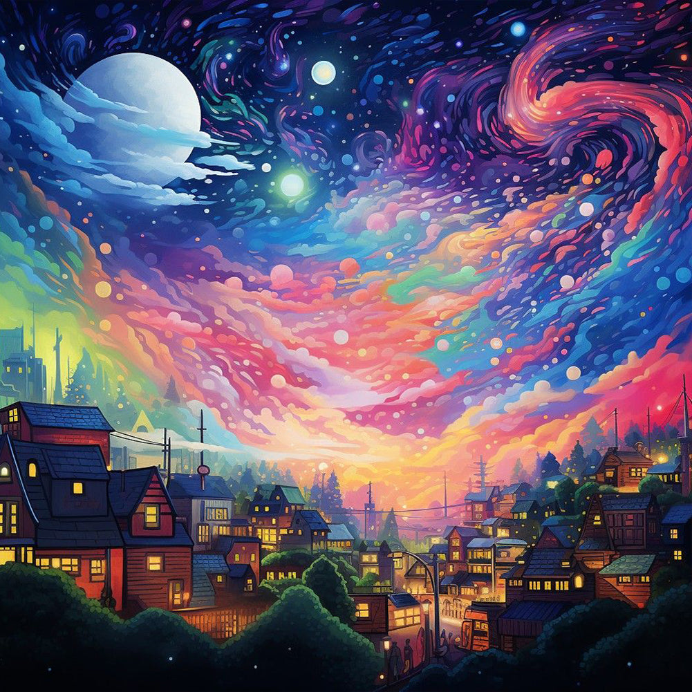 Diamond Painting - Full Round - Fantasy World¡¤Dream Night (30*30CM)