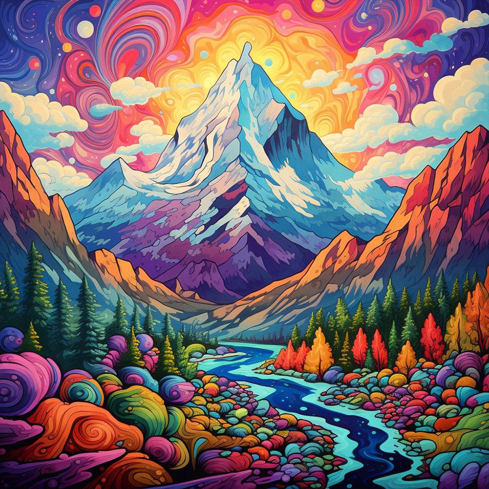 Diamond Painting - Full Round - Fantasy world¡¤quiet mountains and rivers (30*30CM)