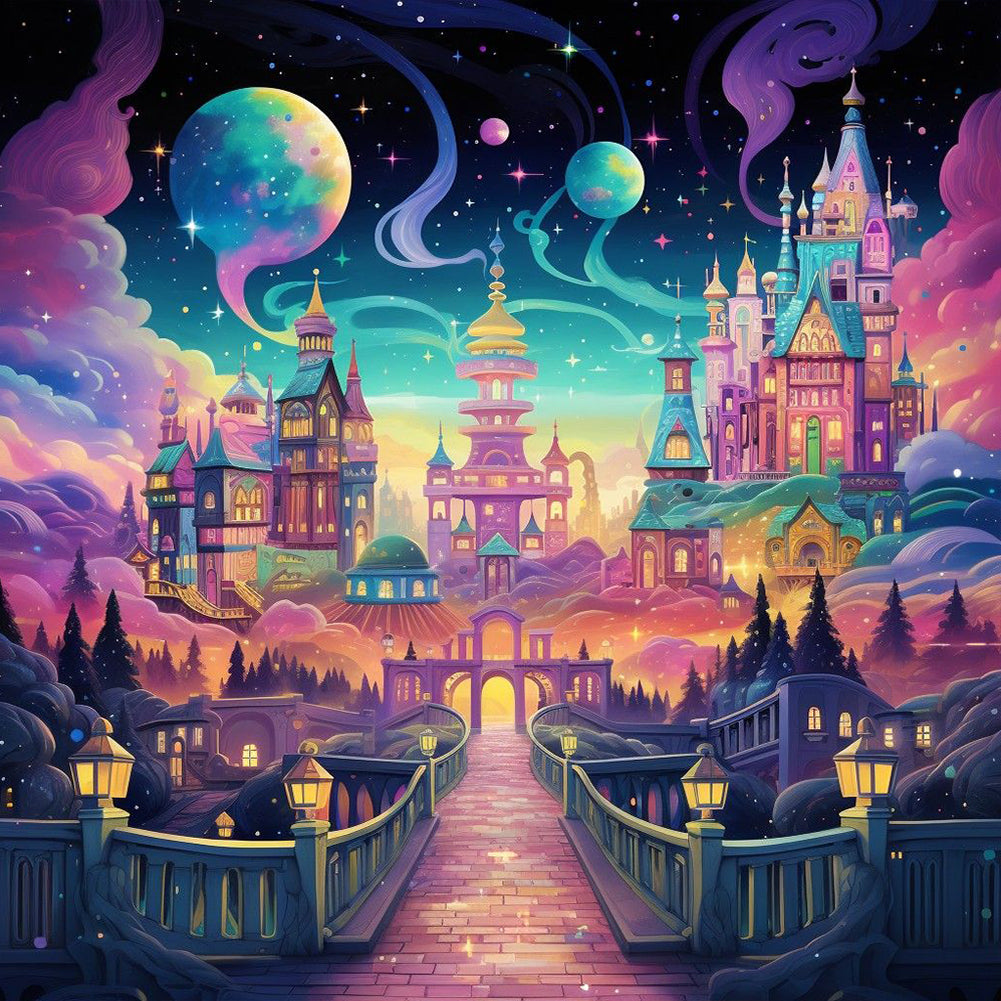 Diamond Painting - Full Round - Fantasy world¡¤quiet night (30*30CM)