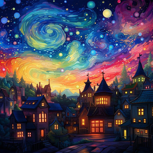Diamond Painting - Full Round - Fantasy World¡¤Night of Colorful Clouds (30*30CM)