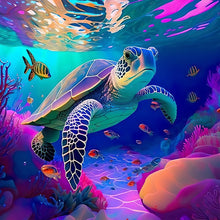 Load image into Gallery viewer, Diamond Painting - Full Round - two turtles (30*30CM)
