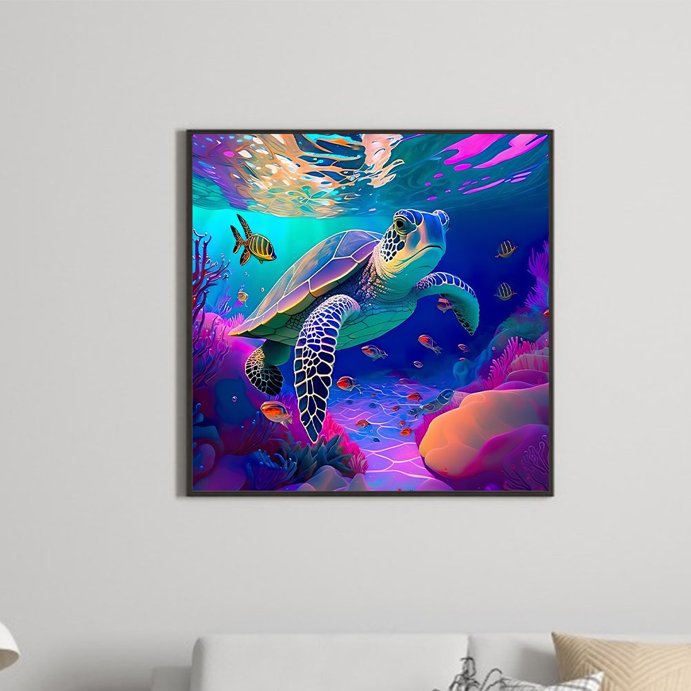 Diamond Painting - Full Round - two turtles (30*30CM)
