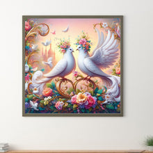 Load image into Gallery viewer, Diamond Painting - Full Round - White dove on flower (30*30CM)
