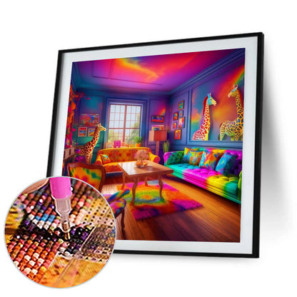 Diamond Painting - Full Round - colorful houses (30*30CM)