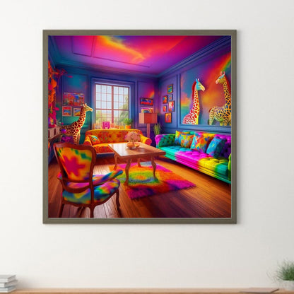 Diamond Painting - Full Round - colorful houses (30*30CM)