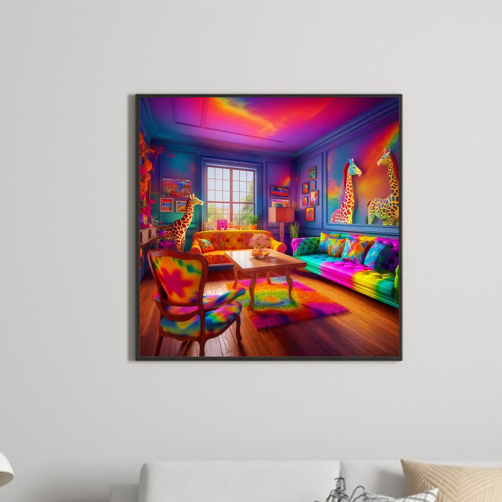Diamond Painting - Full Round - colorful houses (30*30CM)