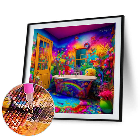Diamond Painting - Full Round - Colorful bathroom (30*30CM)