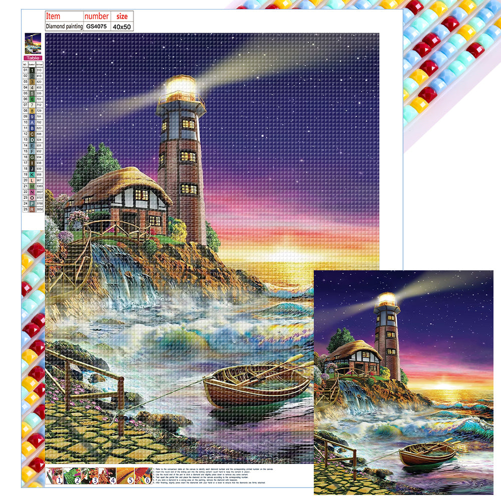Diamond Painting - Full Square - seaside lighthouse (40*50CM)