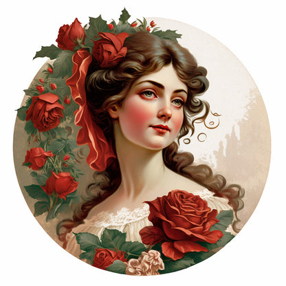 Diamond Painting - Full Round - French rose lady (30*30CM)