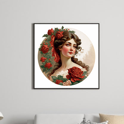 Diamond Painting - Full Round - French rose lady (30*30CM)