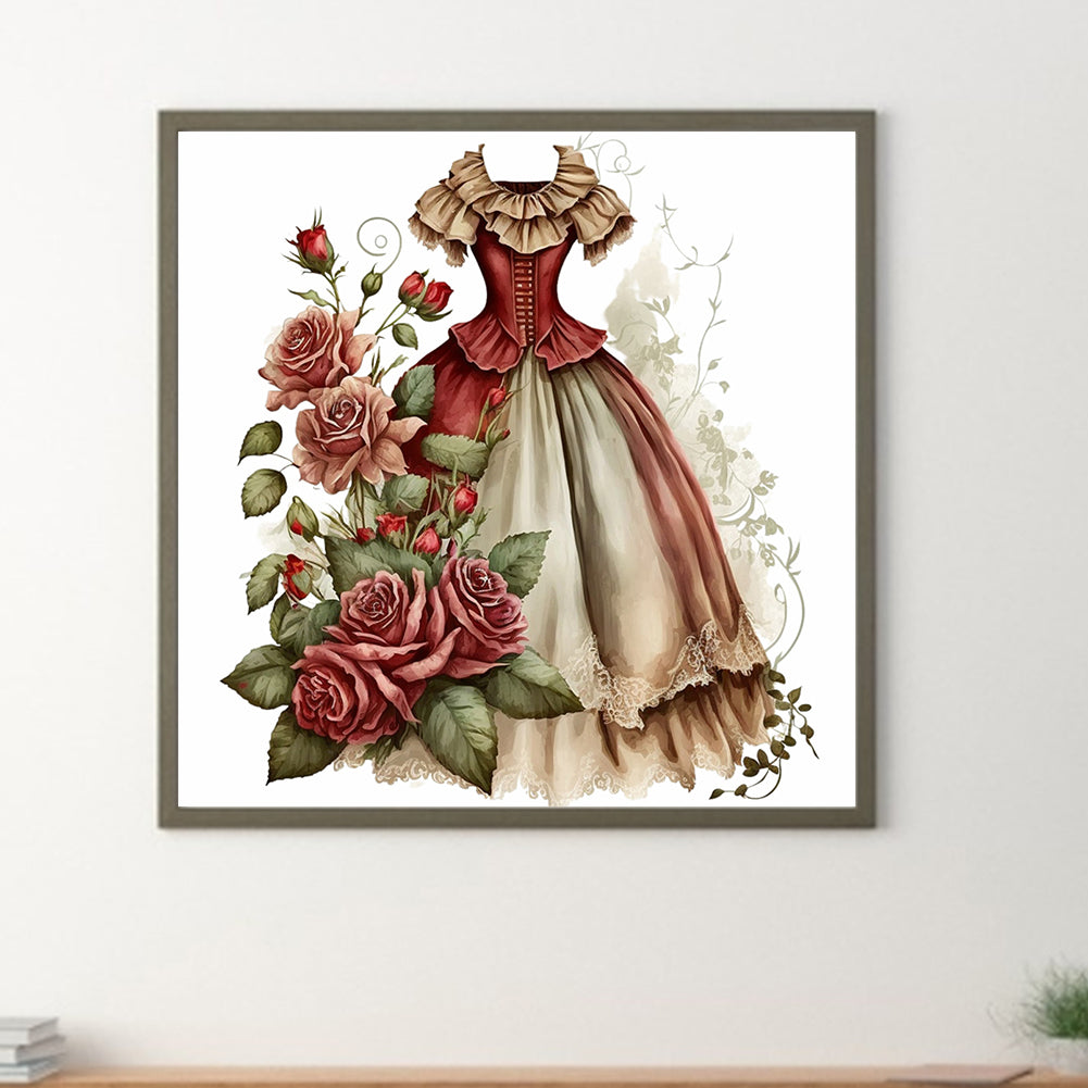 Diamond Painting - Full Round - rose skirt (30*30CM)