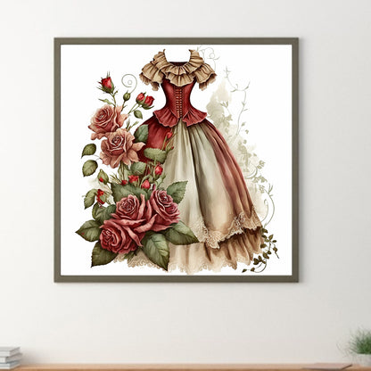 Diamond Painting - Full Round - rose skirt (30*30CM)