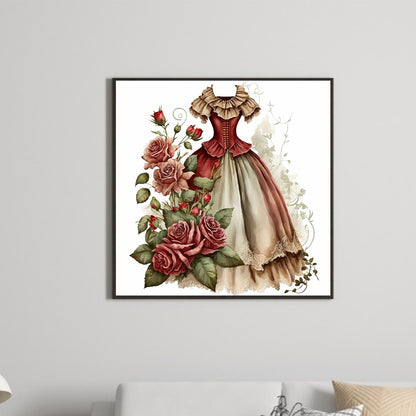 Diamond Painting - Full Round - rose skirt (30*30CM)