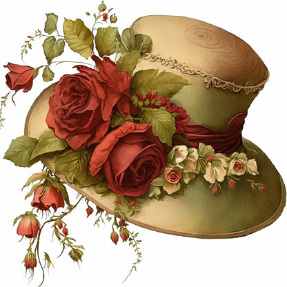 Diamond Painting - Full Round - rose hat (30*30CM)