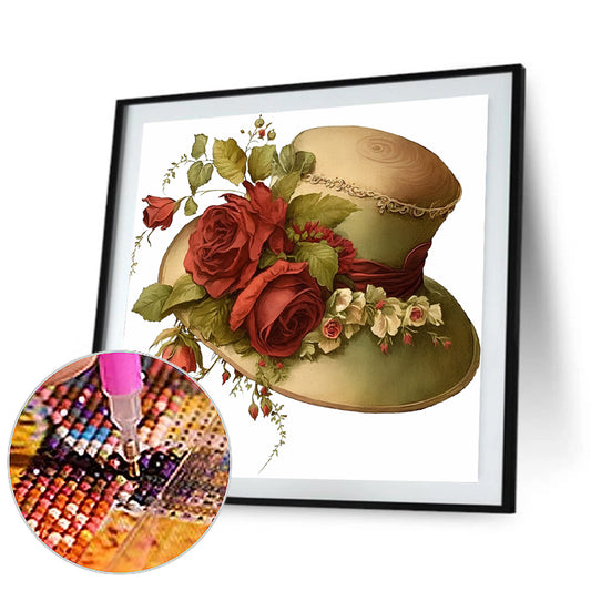 Diamond Painting - Full Round - rose hat (30*30CM)