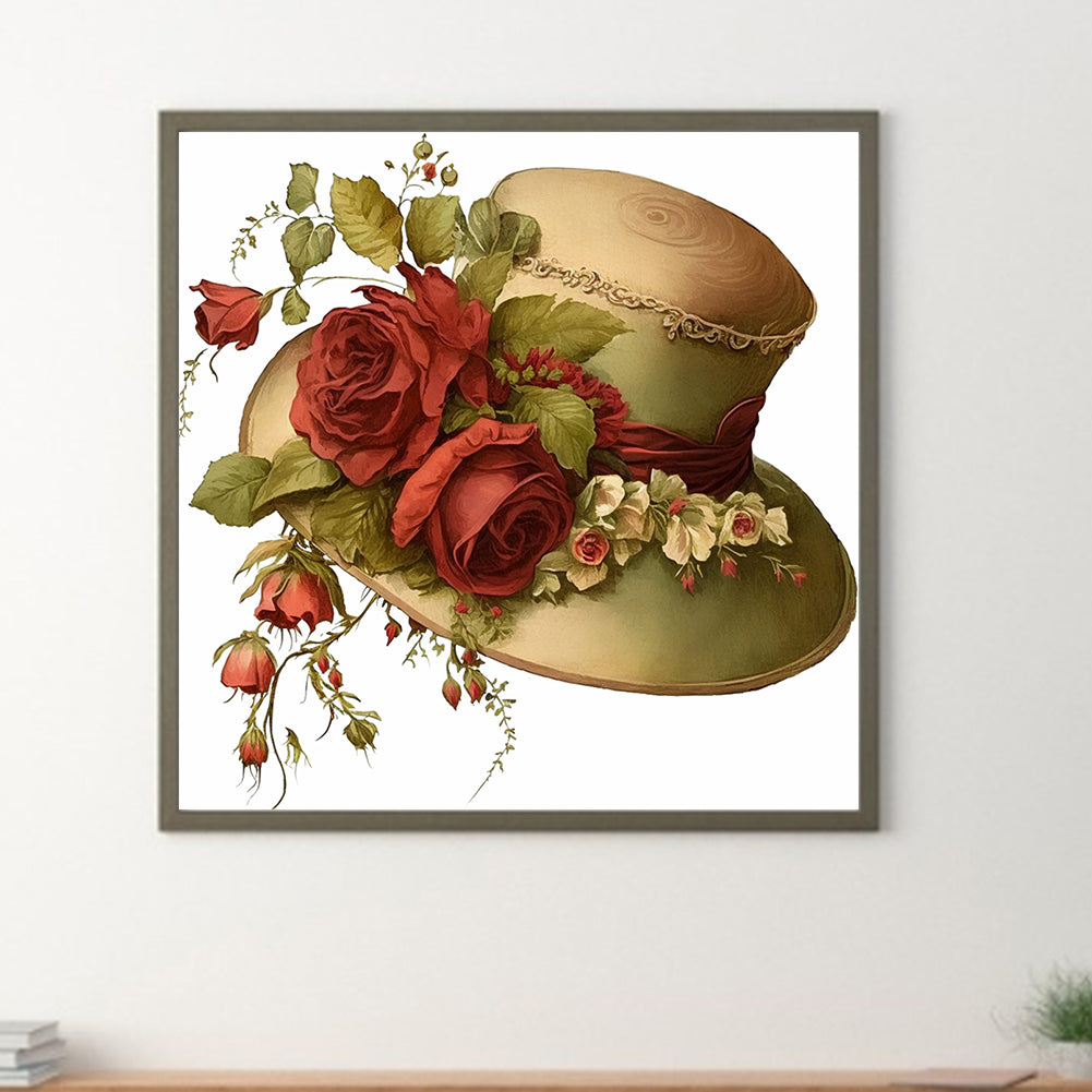 Diamond Painting - Full Round - rose hat (30*30CM)